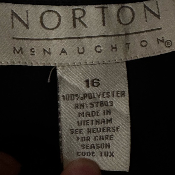 Norton McNaughton NWT Maggngcm Tuxedo Black Straight Wide Leg Sz 16.Machine Wash - Picture 10 of 14